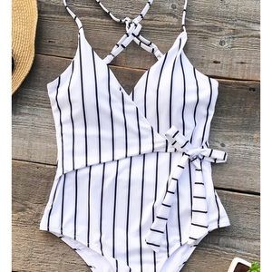 NWT Cupshe Stay Young Striped One-piece